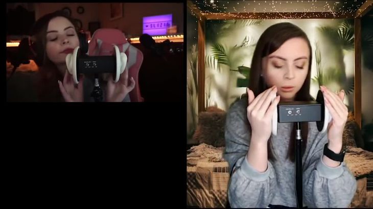 ASMR@Saralizzie 分层多重吃耳朵，每三分钟加一个