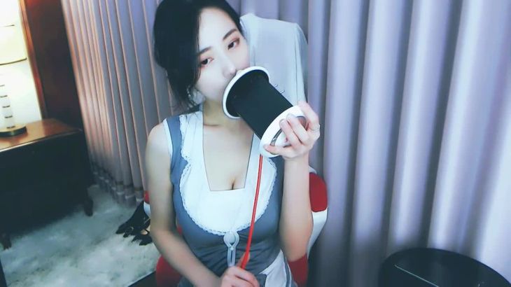 【斗鱼宛妹wm】火箭定制福利 女仆磨豆浆