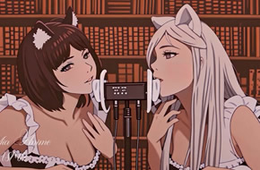 动漫女孩耳舐合集