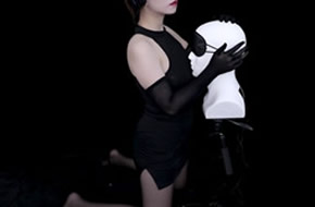 mi咪-盲人按摩之黑丝手套抚弄耳朵