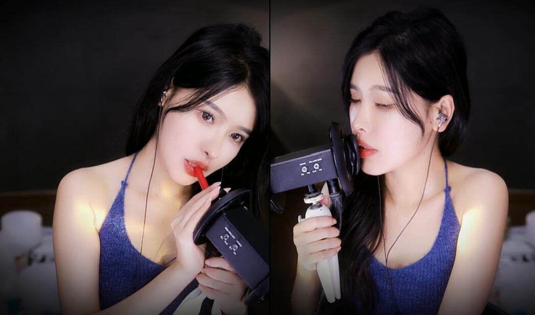 恩七不甜 双人口腔音轻语棉花糖掏耳.