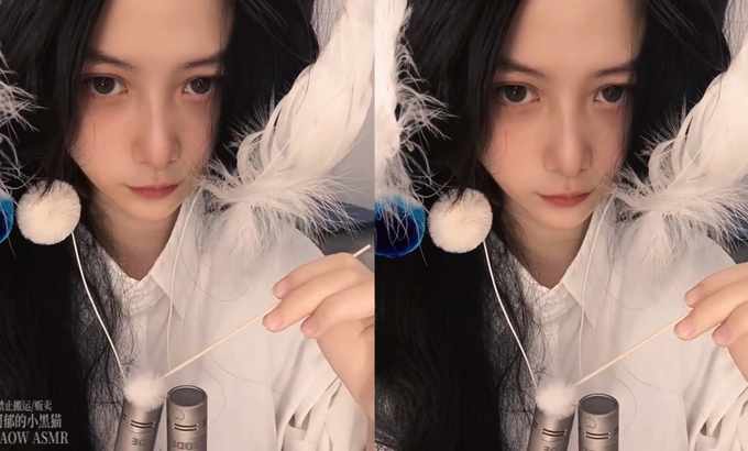 阿郁的小黑猫 1196.口腔声音 鹅毛棒 口腔音 分层layered  （3dio)【MIAOW ASMR阿郁的小黑猫】#asmr助眠视频 #声控哄睡 #哄睡 #助眠 #口腔音